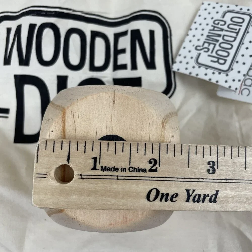 Wooden Outdoor Dice 2.5” (Set of 5) Decor, Game w/Bag Natural Wood